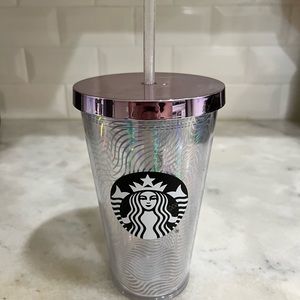 ⭐️2 for $15⭐️ Starbucks Plastic Reusable Cold Cup - Holographic Swirl